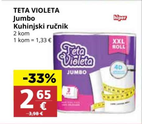 TETA VIOLETA Jumbo Kuhinjski ručnik