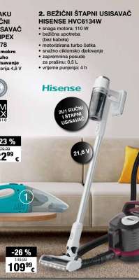 BEŽIČNI ŠTAPNI USISAVAČ HISENSE HVC6134W