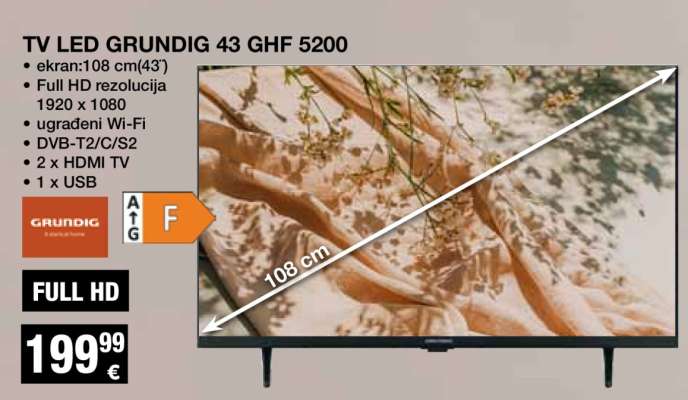 TV LED GRUNDIG 43 GHF 5200