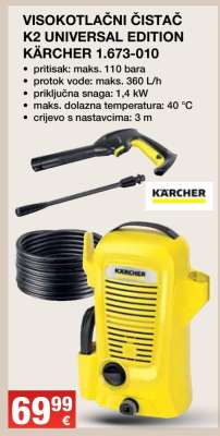 VISOKOTLAČNI ČISTAČ K2 UNIVERSAL EDITION KÄRCHER 1.673-010