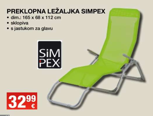 Preklopna ležaljka SIMPEX