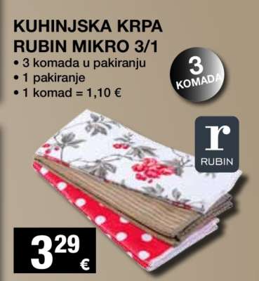 KUHINJSKA KRPA RUBIN MIKRO 3/1