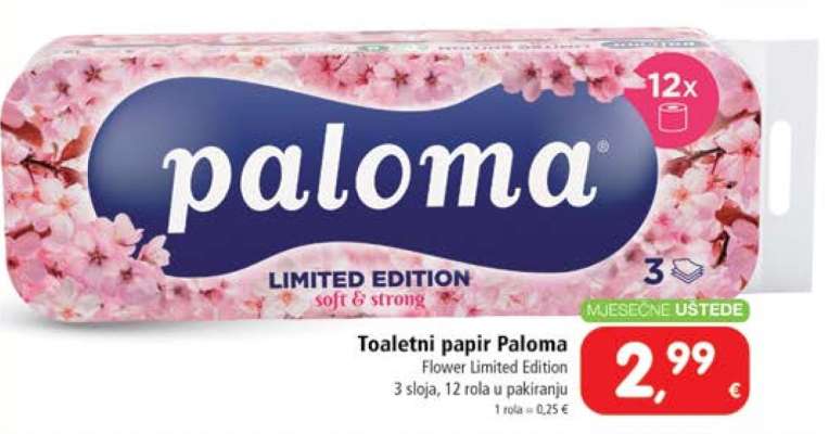 Toaletni papir Paloma