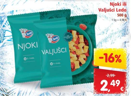 Njoki ili valjušci Ledo 500 g