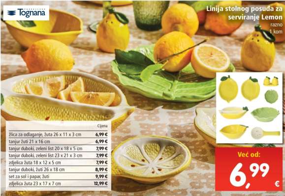 Linija stolnog posuđa za serviranje Lemon