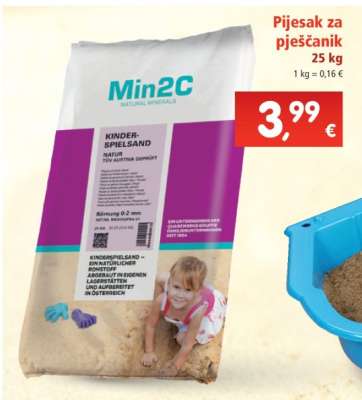 Pijesak za pješčanik 25 kg