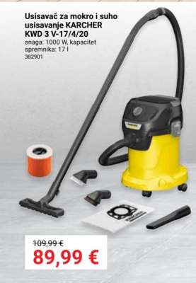 Usisavač za mokro i suho usisavanje KARCHER KWD 3 V-17/4/20