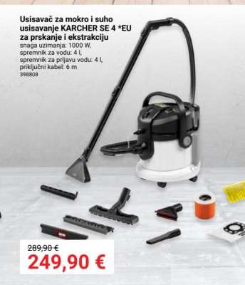 Usisavač za mokro i suho usisavanje KARCHER SE 4 *EU za prskanje i ekstrakciju