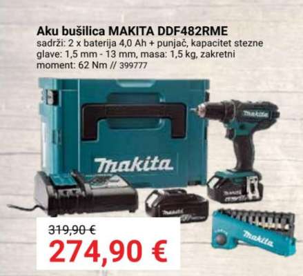 Aku bušilica MAKITA DDF482RME