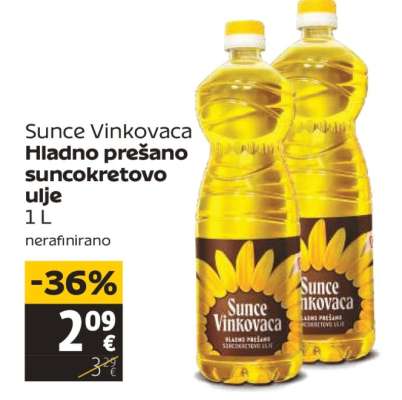Sunce Vinkovaca Hladno prešano suncokretovo ulje