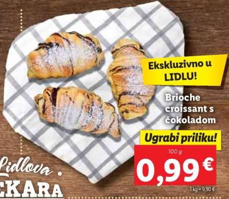 Brioche croissant s čokoladom
