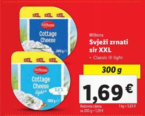 Milbona Svježi zrnati sir XXL
