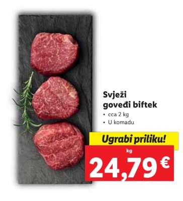 Svježi govedi biftek