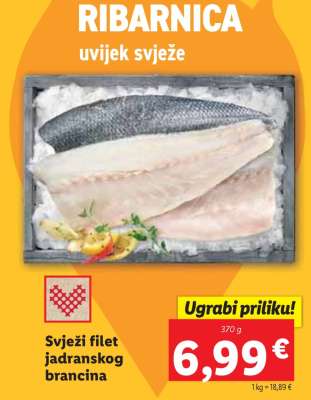 Svježi filet jadranskog brancina