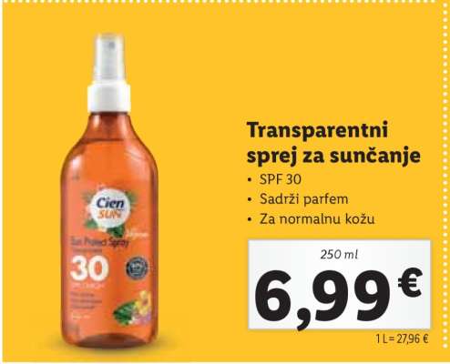 Transparentni sprej za sunčanje
