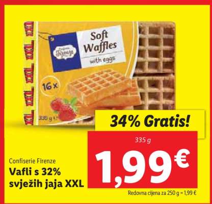 Vafli s 32% svježih jaja XXL