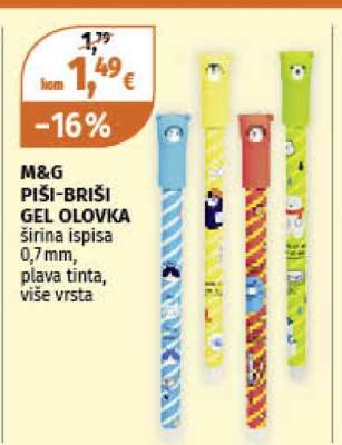 M&G PIŠI-BRIŠI GEL OLOVKA