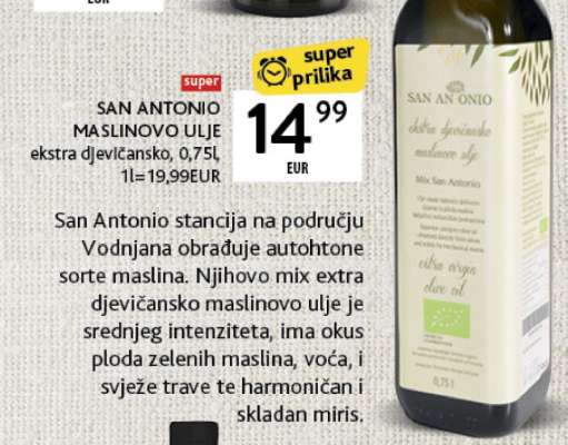 SAN ANTONIO MASLINOVO ULJE ekstra djevičansko, 0,75L