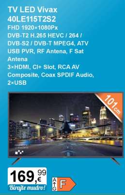 TV LED Vivax 40LE115T2S2