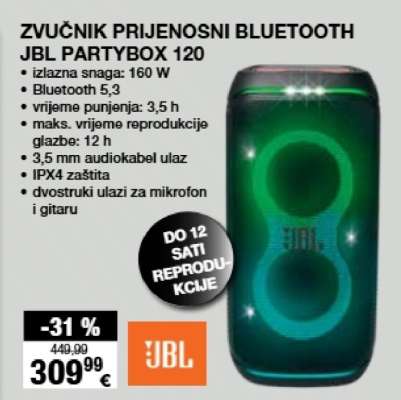 Zvučnik prijenosni bluetooth JBL PARTYBOX 120