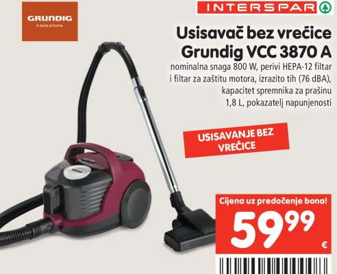Usisavač bez vrećice Grundig VCC 3870 A