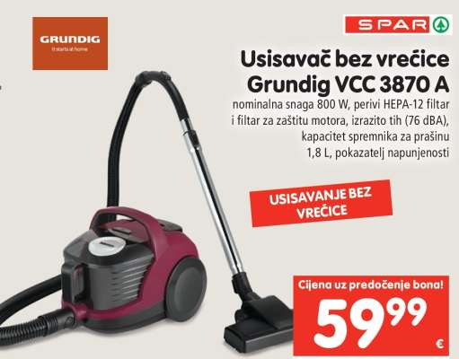 Usisavač bez vrećice Grundig VCC 3870 A
