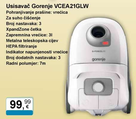 Usisavač Gorenje VCEA21GLW