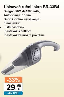 Usisavač ručni Iskra BR-33B4