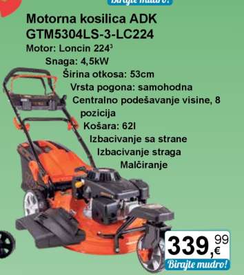 Motorna kosilica ADK GTM5304LS-3-LC224