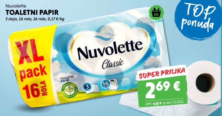 NUVOLETTE TOALETNI PAPIR