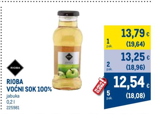 RIOBA VOĆNI SOK 100%