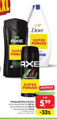 Proizvodi Dove ili Axe