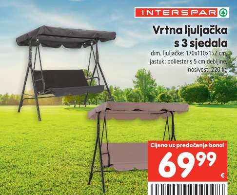 Vrtna ljuljačka s 3 sjedala