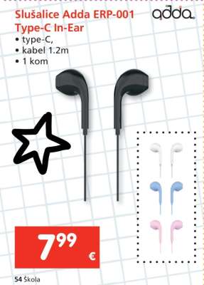 Slušalice Adda ERP-001 Type-C In-Ear