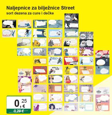 Naljepnice za bilježnice Street
