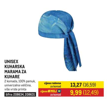 UNISEX KUHARSKA MARAMA ZA KUHARE