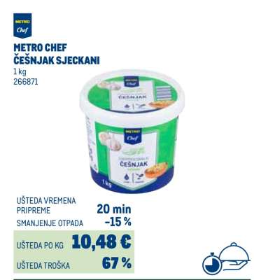 METRO CHEF ČEŠNJAK SJECKANI