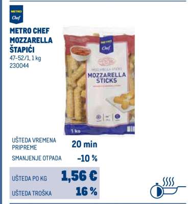 METRO CHEF MOZZARELLA ŠTAPIĆI