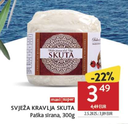 SVJEŽA KRAVLJA SKUTA