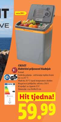 CRIVIT Električni prijenosni hladnjak