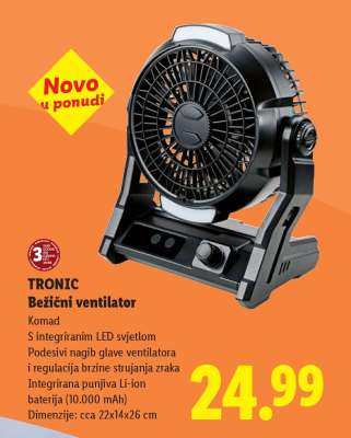 TRONIC Bežični ventilator