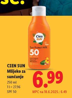 CIEN SUN Mlijeko za sunčanje