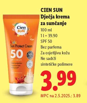 Cien Sun Dječja krema za sunčanje