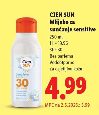 CIEN SUN Mlijeko za sunčanje sensitive