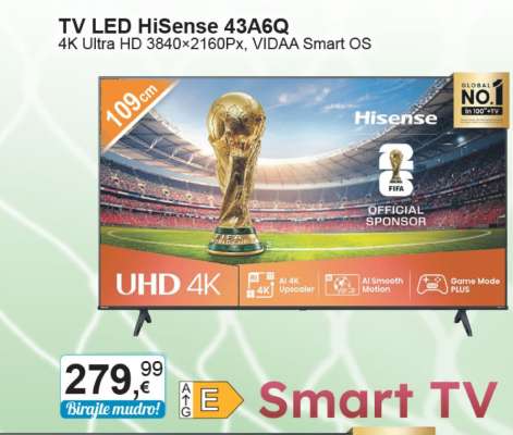 TV LED HiSense 43A6Q