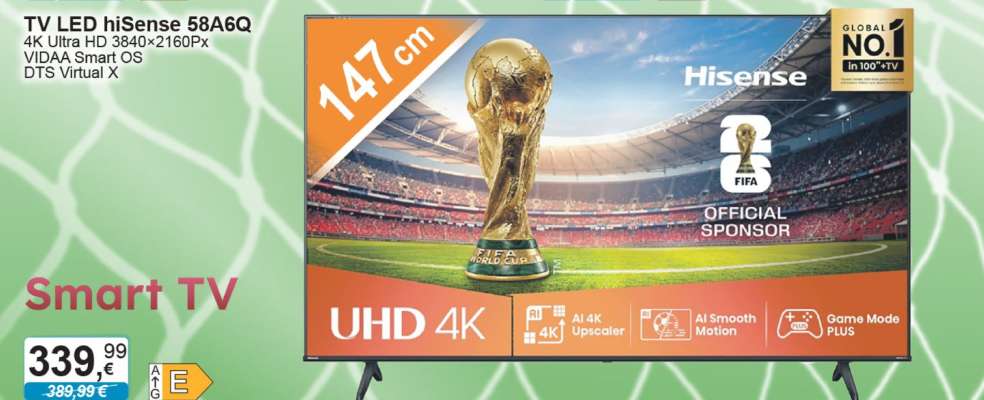 TV LED hiSense 58A6Q
