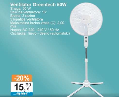 Ventilator Greentech 50W
