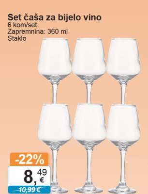 Set čaša za bijelo vino