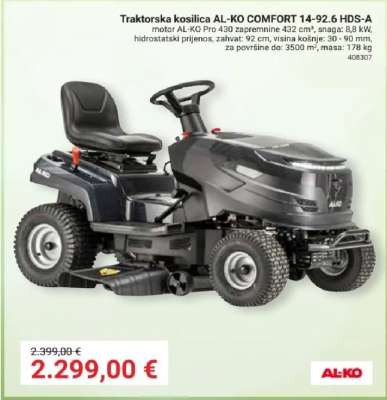 Traktorska kosilica AL-KO COMFORT 14-92.6 HDS-A