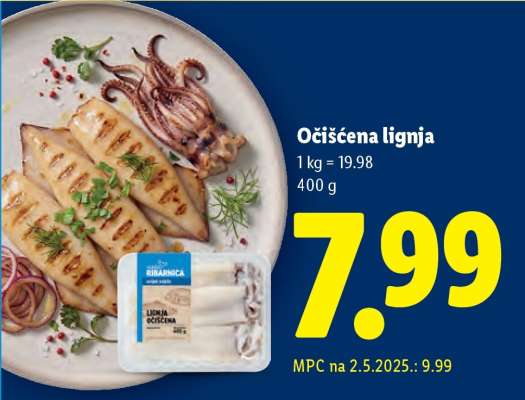 Očišćena lignja